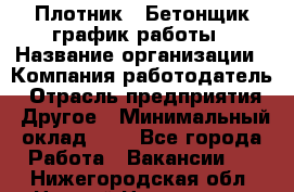 Плотник – Бетонщик график работы › Название организации ­ Компания-работодатель › Отрасль предприятия ­ Другое › Минимальный оклад ­ 1 - Все города Работа » Вакансии   . Нижегородская обл.,Нижний Новгород г.